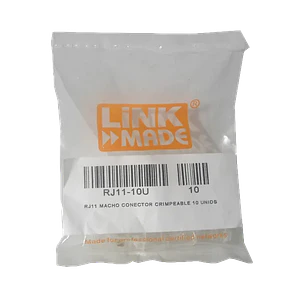 Conector RJ11 LINKMADE 6P4C Macho Crimpeable – Paquete de 10 Unidades