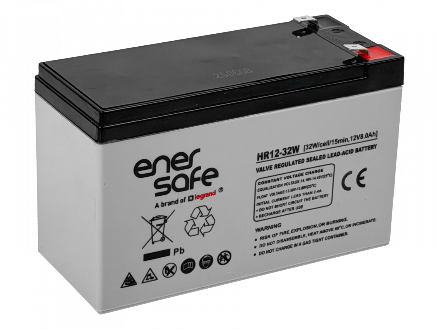 ENERSAFE Bateria 8AH Acido-Plomo 12V Sellada VRLA HR12-32W 8AH 1