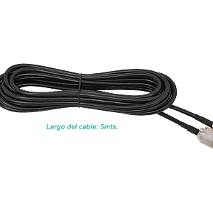 Cable Coaxial 5m, RPSMA-Macho a N-Macho, LMR195, Negro