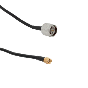 Cable Coaxial 15m, RPSMA-Macho a N-Macho, LMR195, Negro