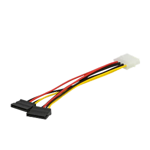 1-MOLEX-M 2-SATA-H Cable de poder tipo-Y 15cm