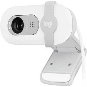 Cámara web Logitech Brio 100 Full HD, tapa de privacidad y micrófono integrado, Blanco Crudo 