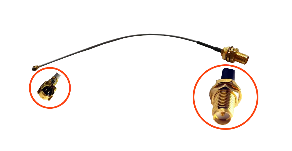 Cable Coaxial U.FL (IPX/IPEX) a RPSMA-Hembra, CA100, Negro, 20cm 1