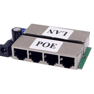 Inyect PoE Pasivo 4-puerto 8-RJ45 2pin/Jack-5,5x2,1mm req-FuentePoder