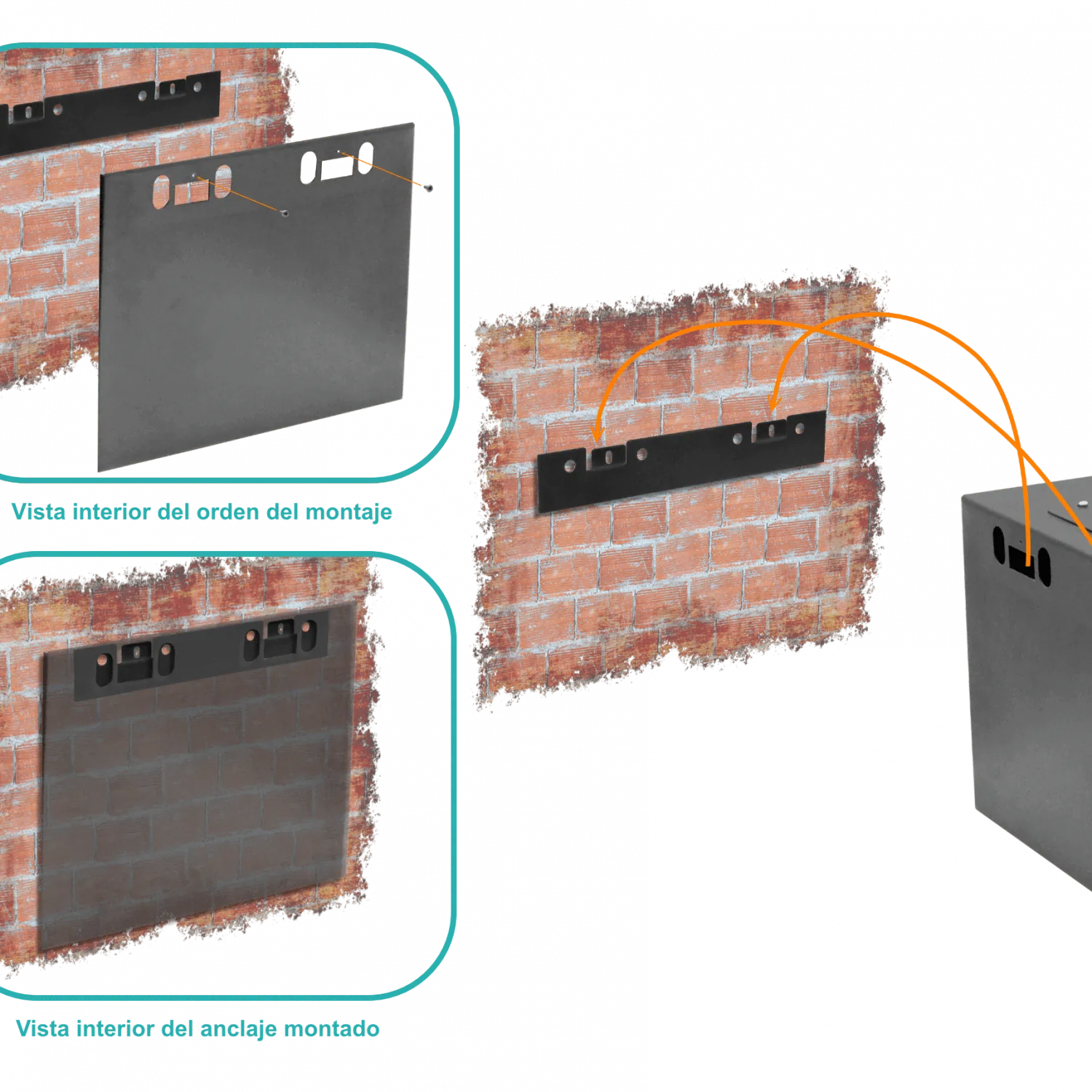 Gabinete Pared LINKMADE RK06-4L 6U Fondo 45cm Negro Incluye M6 y 2U 1