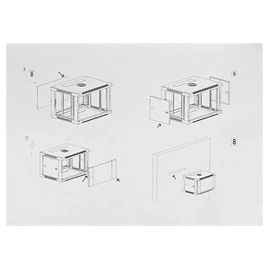 Gabinete Rack Mural LINKMADE RK06-4LD 6U 45cm Fondo - Desarmado
