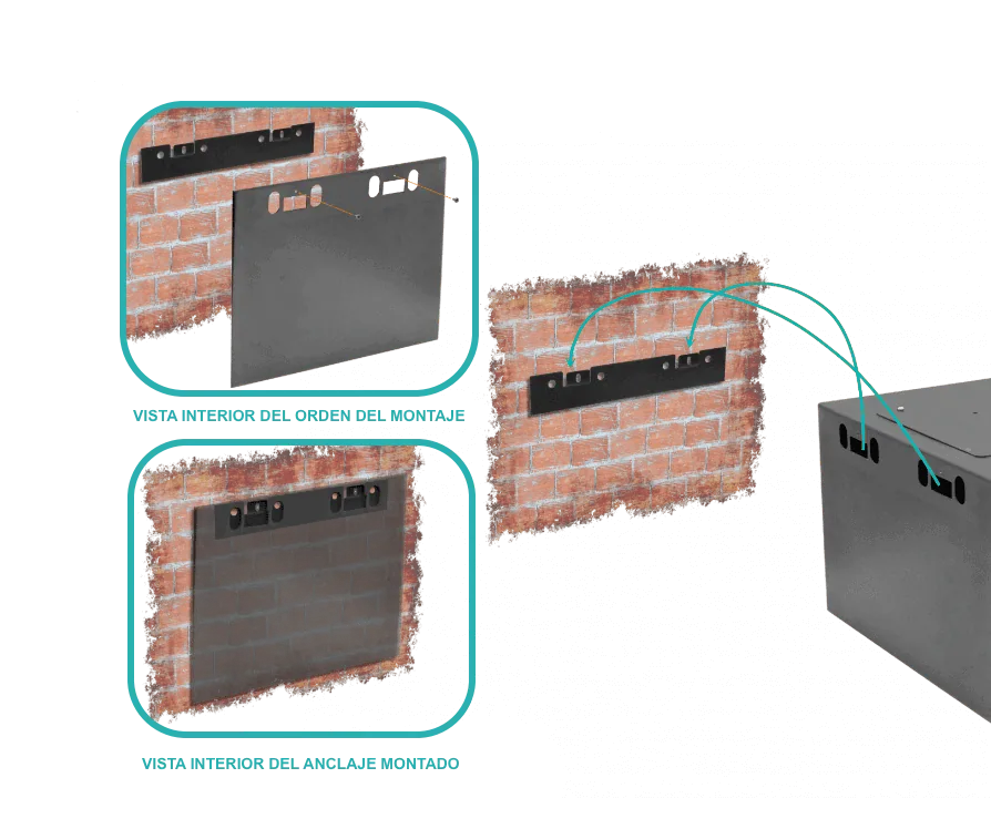 LINKMADE 60CM-FONDO 6U GABINETE RACK PARED NEGRO 1