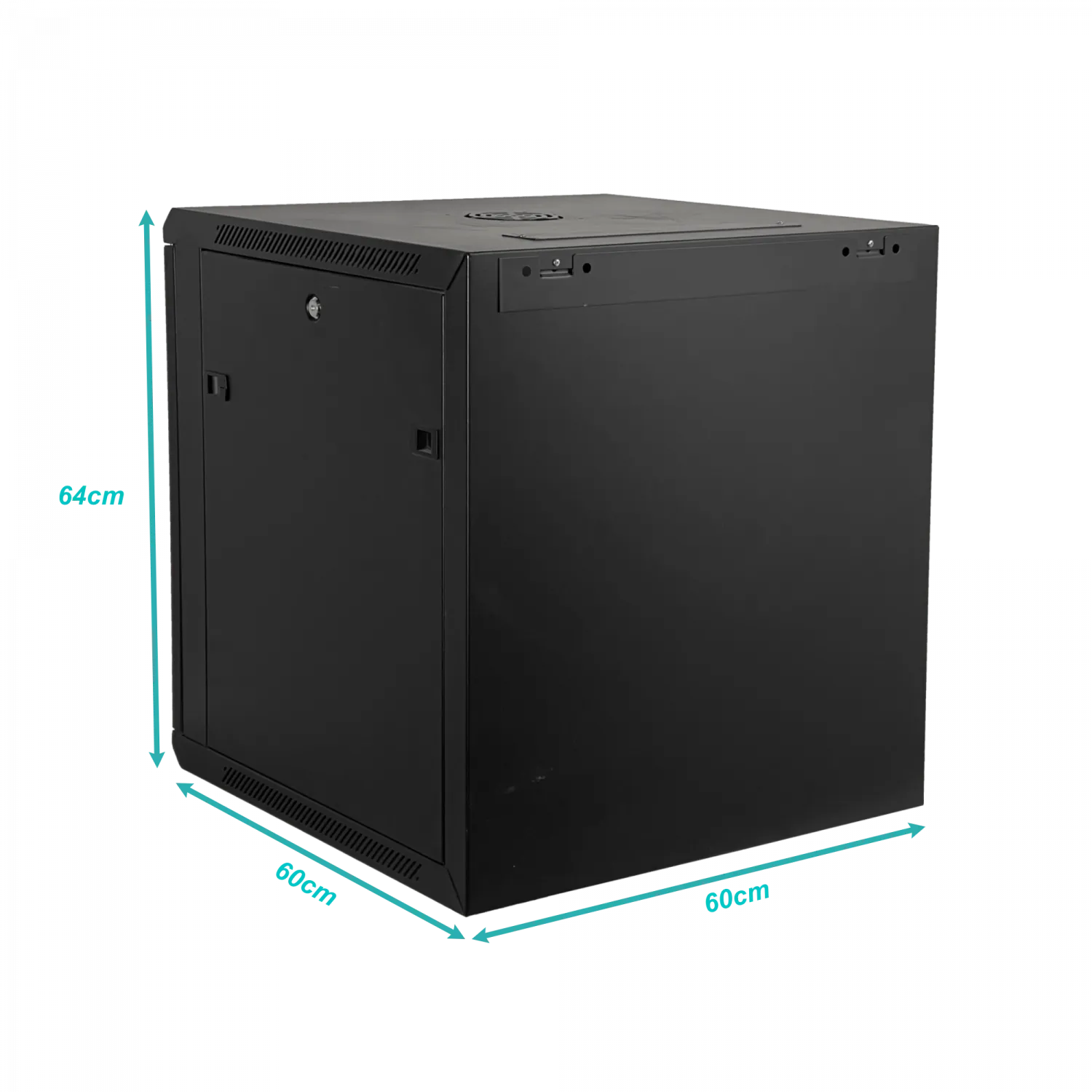 Gabinete Rack de Pared LINKMADE 12U, Fondo 60cm, Negro, Incluye M6-2U 1