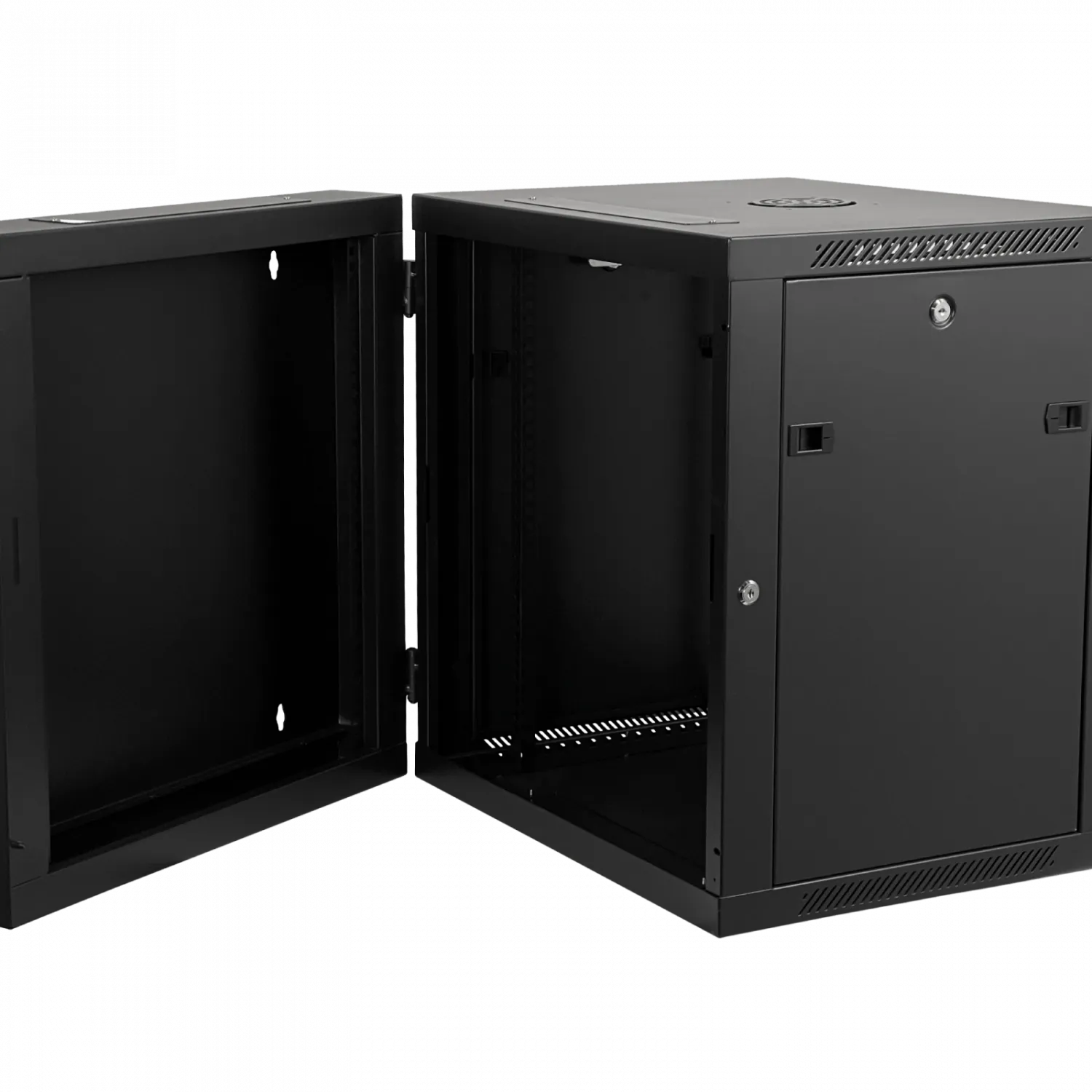 Rack LINKMADE 12U, Doble Bisagra, Fondo 60cm, Negro, Incluye 2U 1