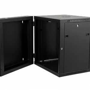 Rack LINKMADE 12U, Doble Bisagra, Fondo 60cm, Negro, Incluye 2U