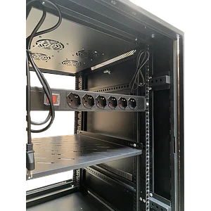 Rack Piso LINKMADE RK18-9VL 18U 90cm Fondo Negro PDU y Ventilacion Incluidas