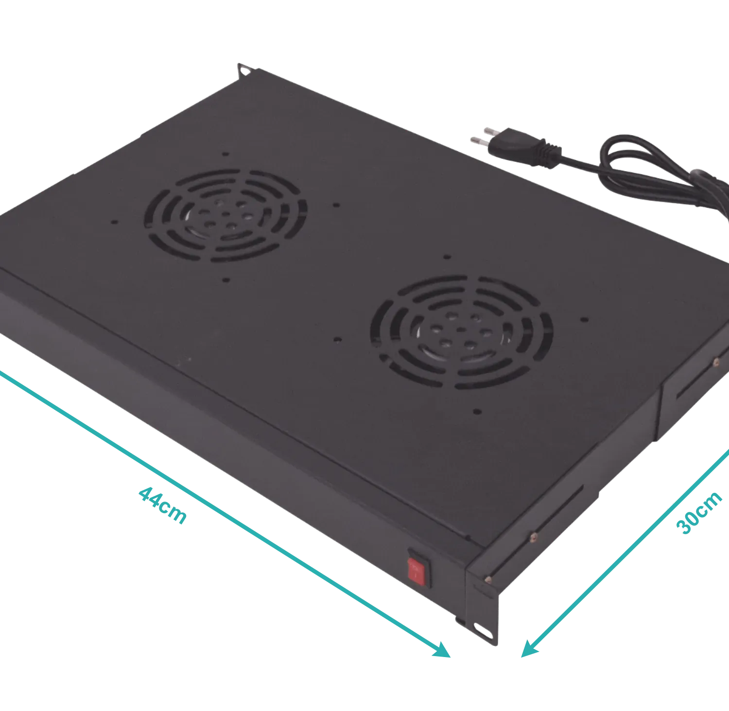 Panel Ventilado LINKMADE RAT-1L 1U Negro 2 Ventiladores con Switch Encendido 220VAC 1