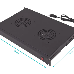 Panel Ventilado LINKMADE RAT-1L 1U Negro 2 Ventiladores con Switch Encendido 220VAC