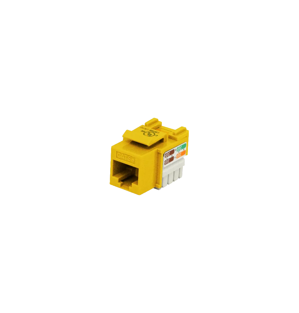 Keystone Punchable LINKMADE KP5ML Cat5E Amarillo U UTP RJ45 Conector Hembra 1