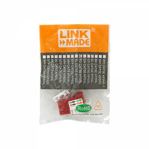 LINKMADE Rojo Cat5E U/UTP Punchable Keystone Conector Hembra RJ45