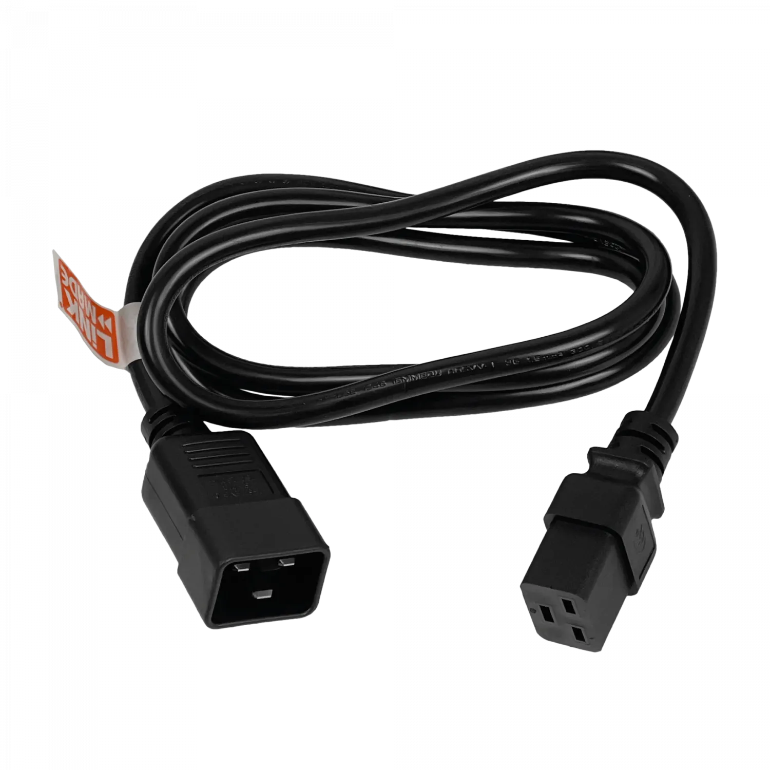 Cable de Poder 140cm LINKMADE C19 Hembra a C20 Macho Negro 16A 3x1.5mm2 1