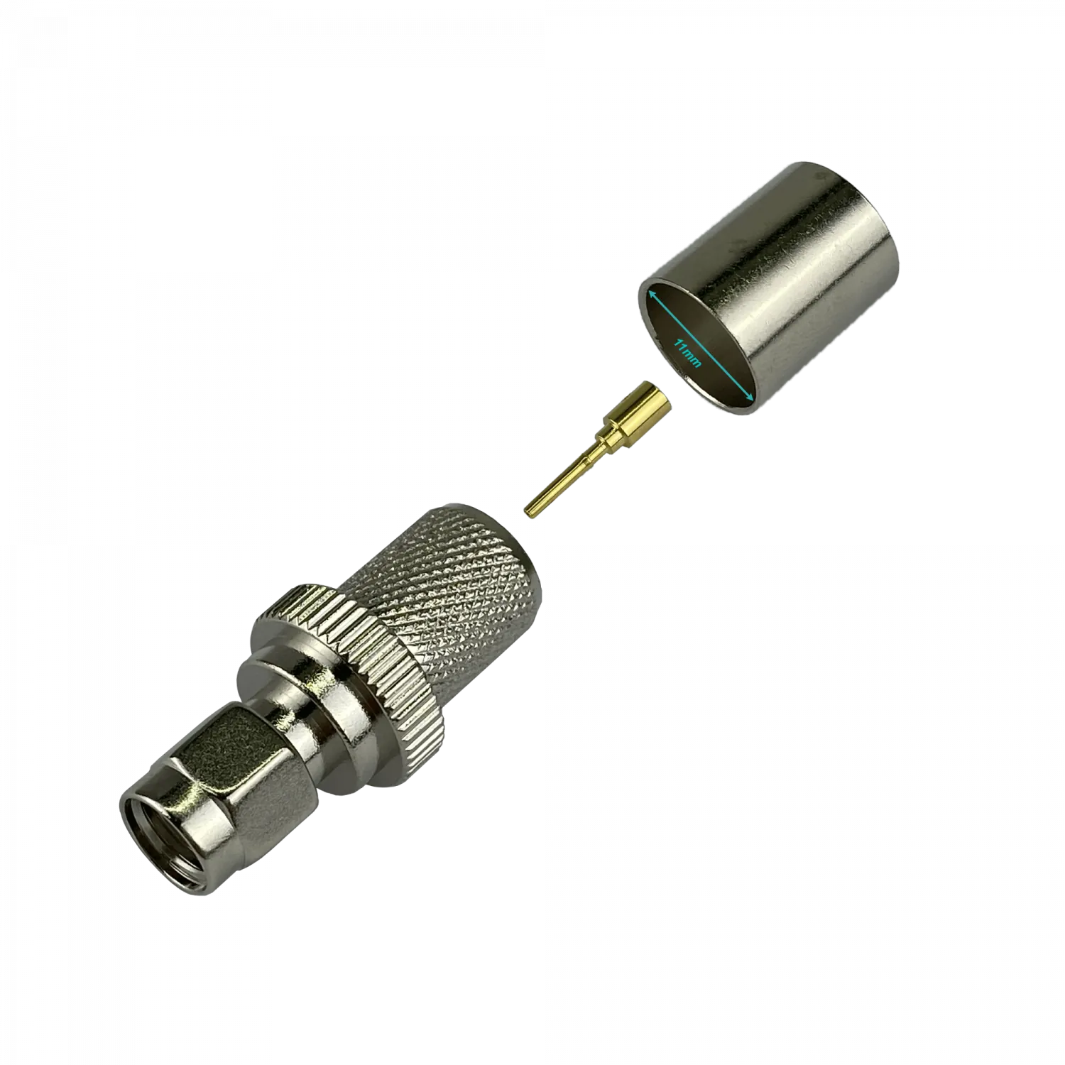 RPSMA-Macho Crimpeable CA400 LMR400 Conector Coaxial Serie-400 1