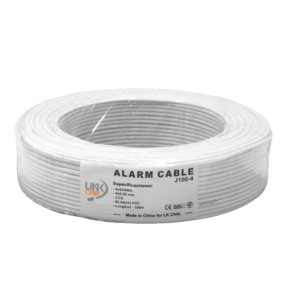 Cable Telefónico 100m, 4C, 24AWG, 2 Pares, Redondo, Aleación CCA, Blanco 1