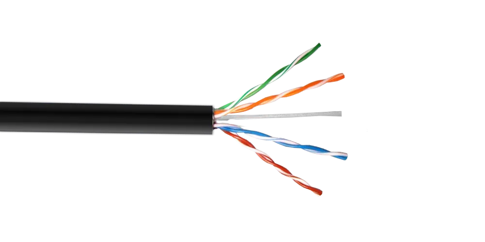 Cable UTP Exterior LINKMADE CBXL-UN1 100m Cat5e Cobre Solido AWG24 Negro HDPE 1