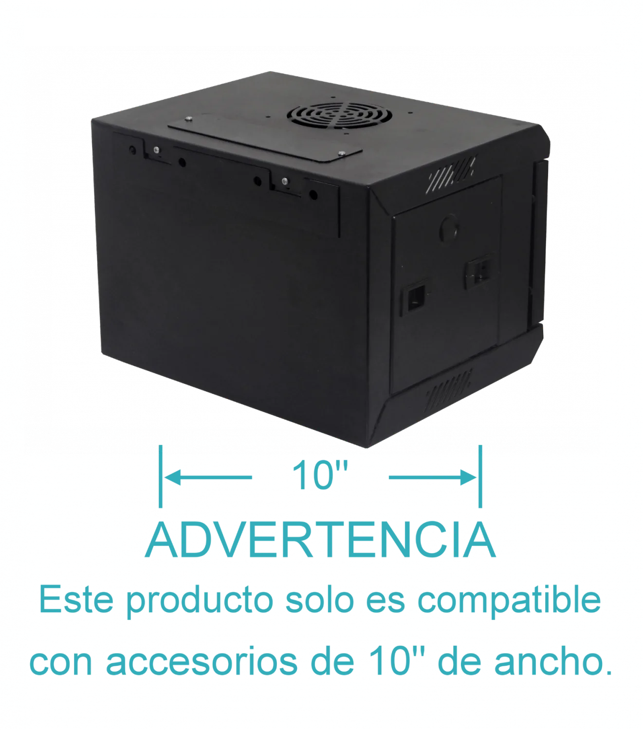Gabinete Rack LINKMADE RK1004-3L 4U 10 Pulgadas Fondo 30cm Negro Vidrio 1