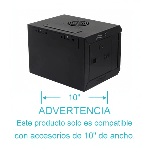 Gabinete Rack LINKMADE RK1004-3L 4U 10 Pulgadas Fondo 30cm Negro Vidrio