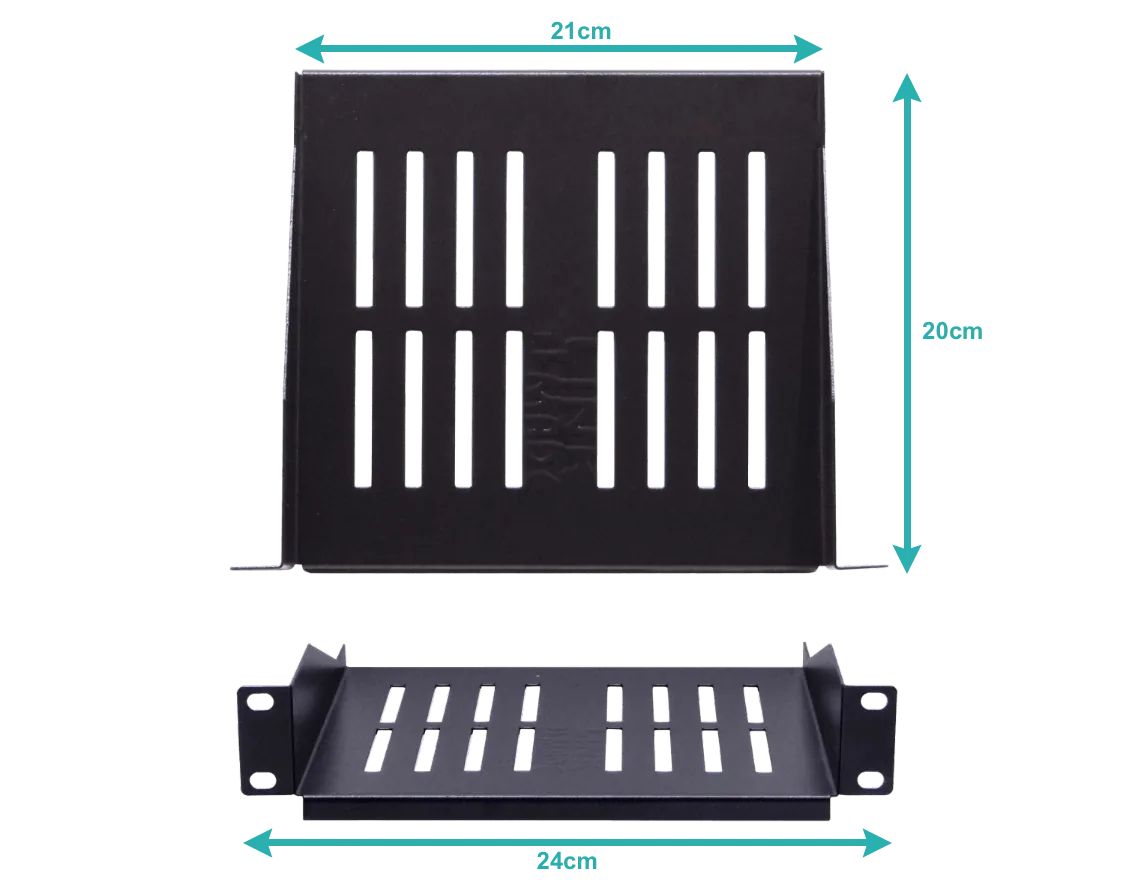 Bandeja Ventilada LINKMADE RB101-2L 1U 10 Pulgadas x 20cm Fondo Acero 1.2mm Angosta 1