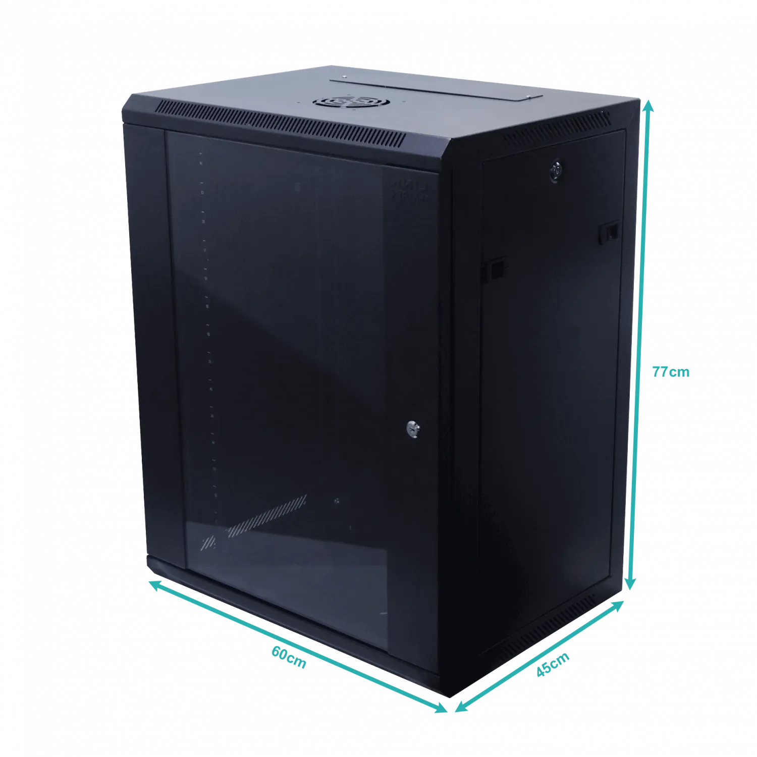 Gabinete Pared LINKMADE RK15-4L 15U Fondo 45cm Negro Incluye 2U 1