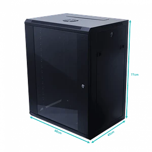 Gabinete Pared LINKMADE RK15-4L 15U Fondo 45cm Negro Incluye 2U