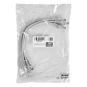 Pack x4 Cable Patch LINKMADE Cat5e Gris 30cm LSZH Inyectado Multifilar