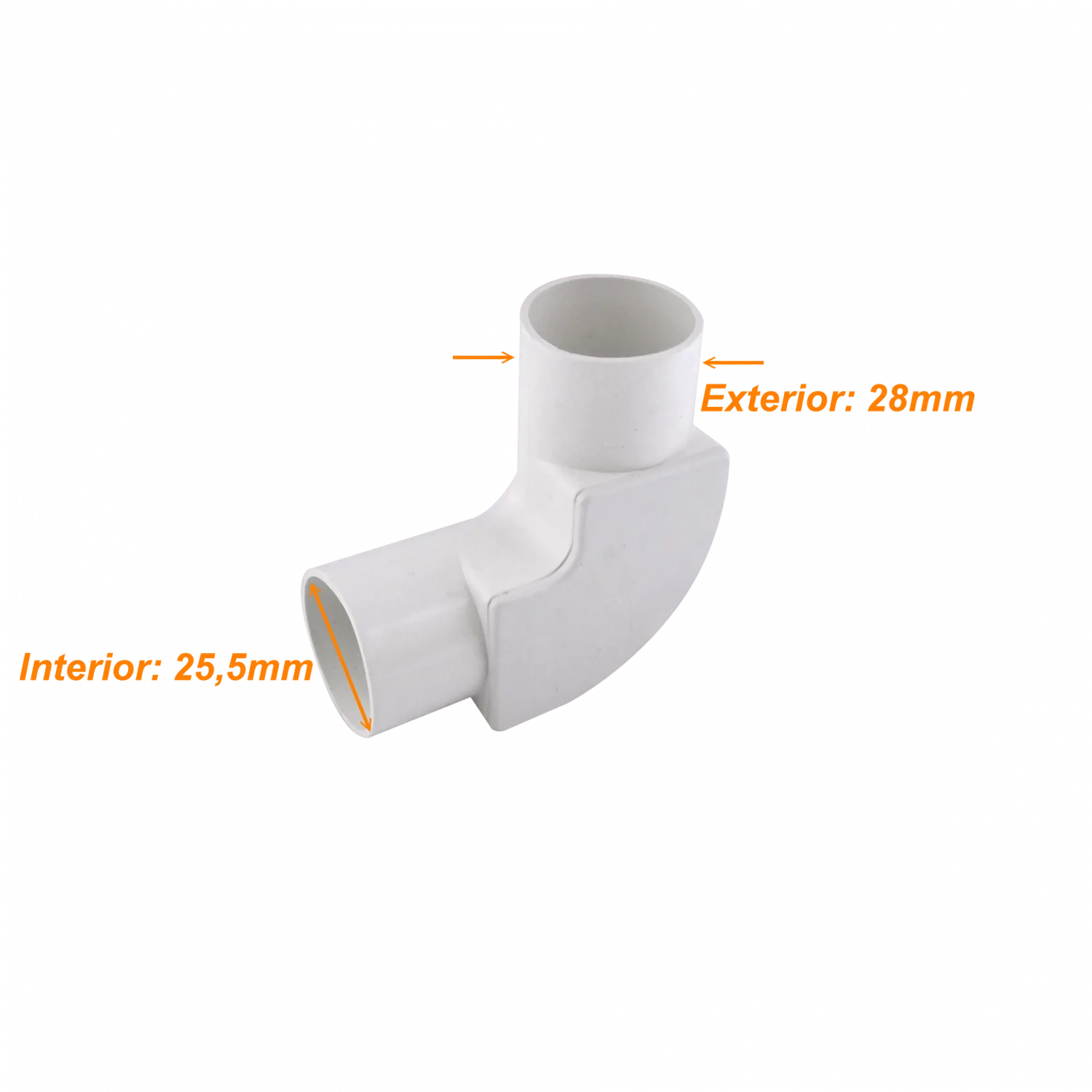 Codo con Tapa LINKCHIP para Tubo PVC Blanco de 25mm 1