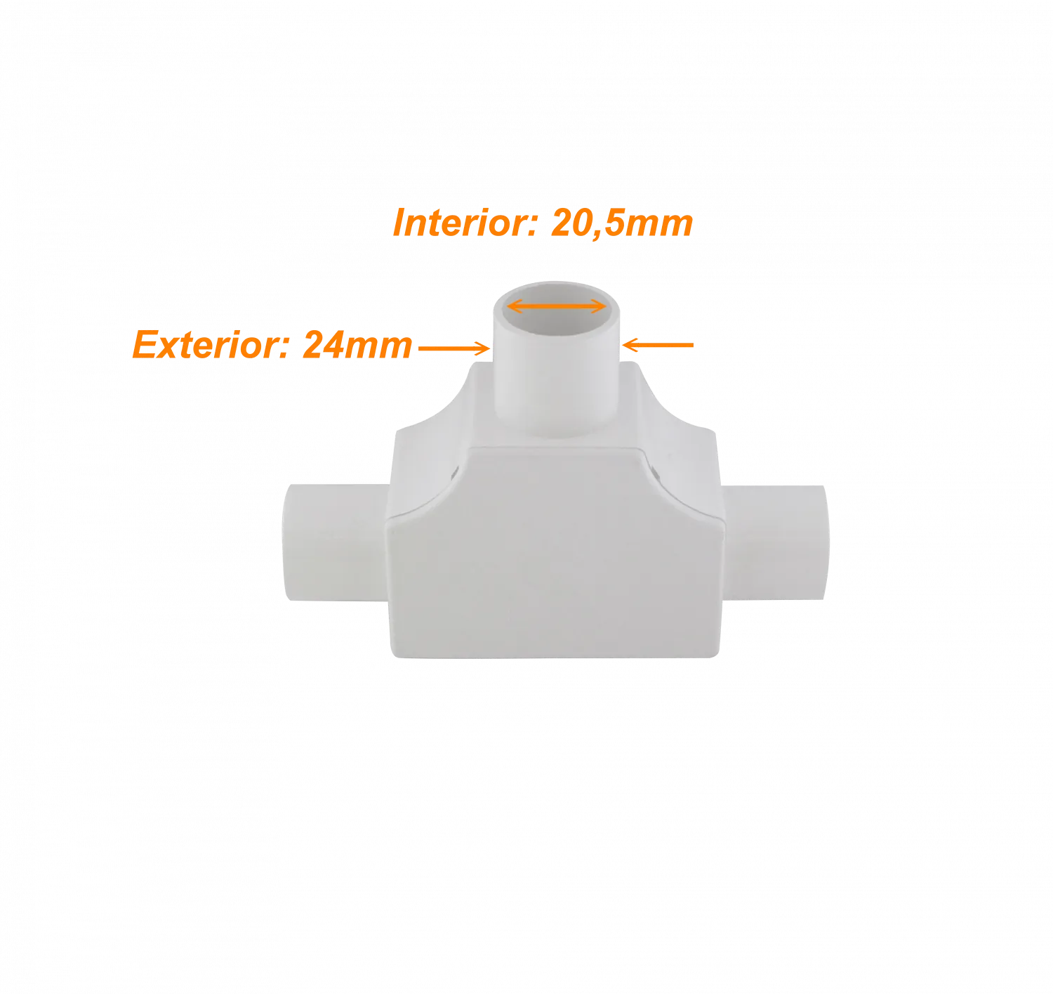 LINKCHIP 20mm Tee con Tapa para Tubo PVC Blanco Derivacion en T 1