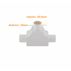 LINKCHIP 20mm Tee con Tapa para Tubo PVC Blanco Derivacion en T