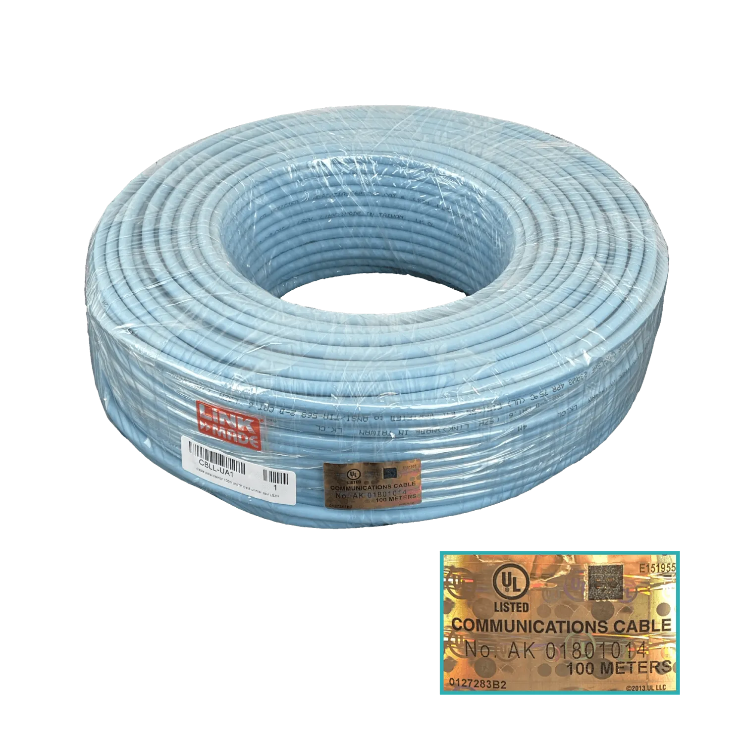 Caja Cable LINKMADE Cat6 UTP Azul 100mt LSZH Unifilar Cobre Taiwan 1