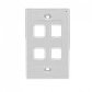 LINKMADE Blanco 4-Keystone Vertical Faceplate 70x114mm - Miniatura 1