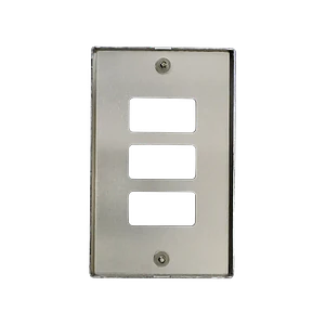 BTICINO Placa 3 Puestos Modulos Aluminio c/Tornillos