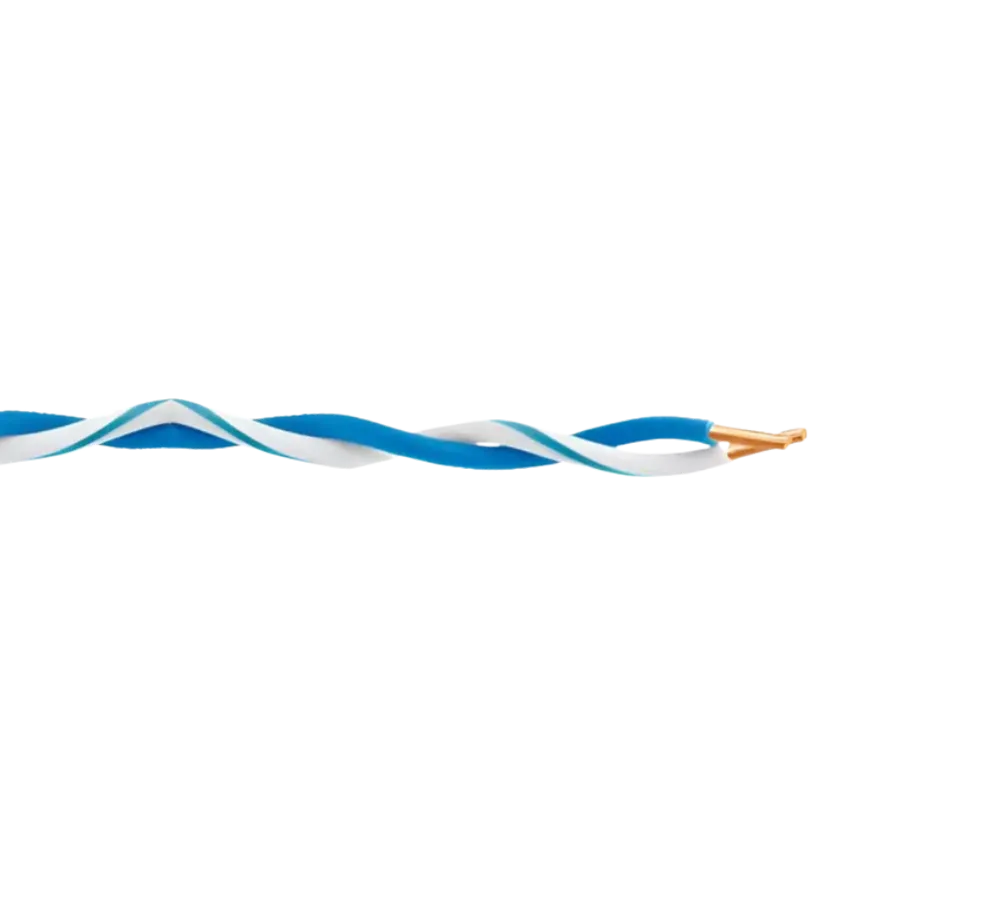 Jumper Azul/Blanco 24-26AWG 100mt Aleacion CCA UTP 1-par 1