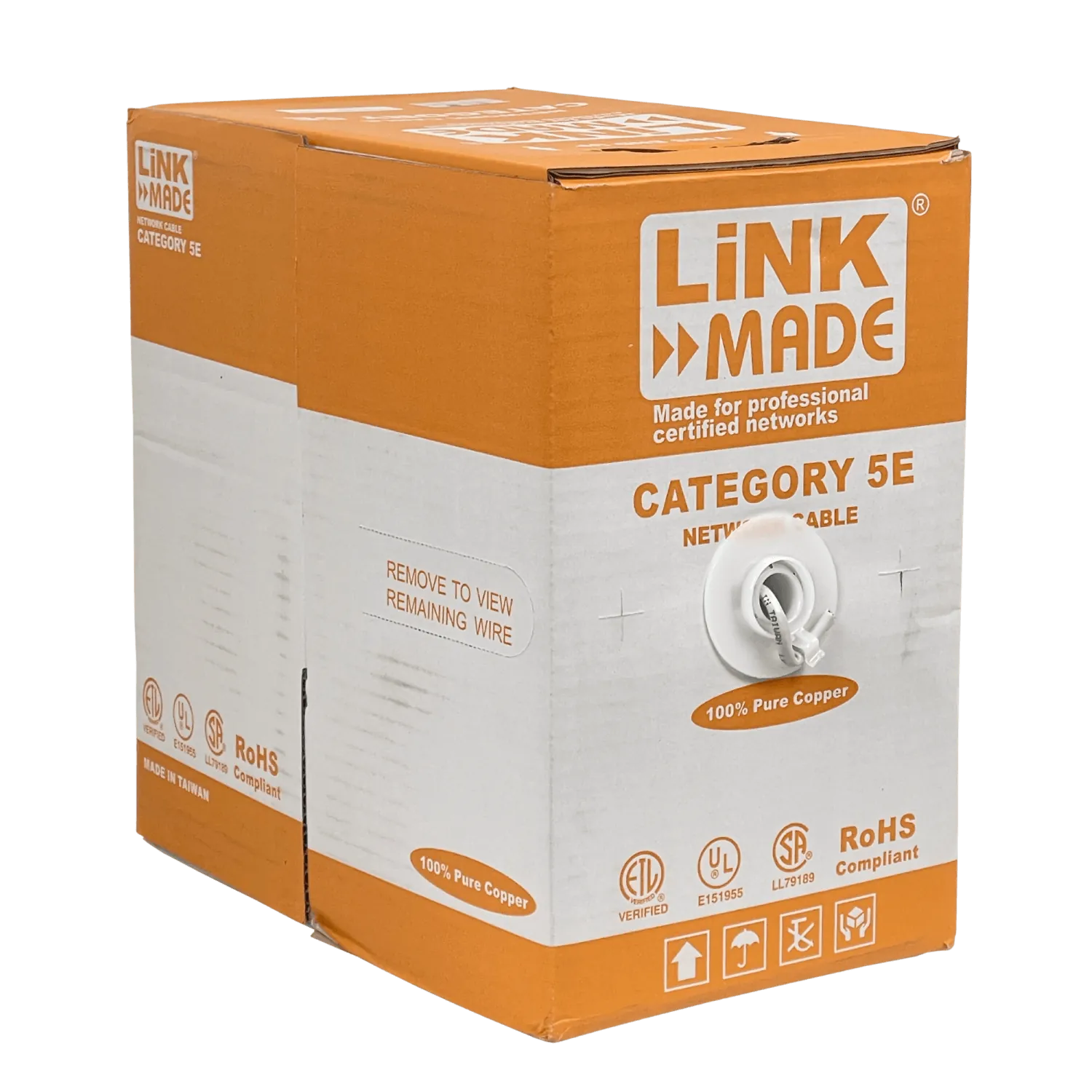 Cable F/UTP Cat5e unifilar 300 m, LINKMADE CBL-FG3, gris, cobre 100 %, CM 1