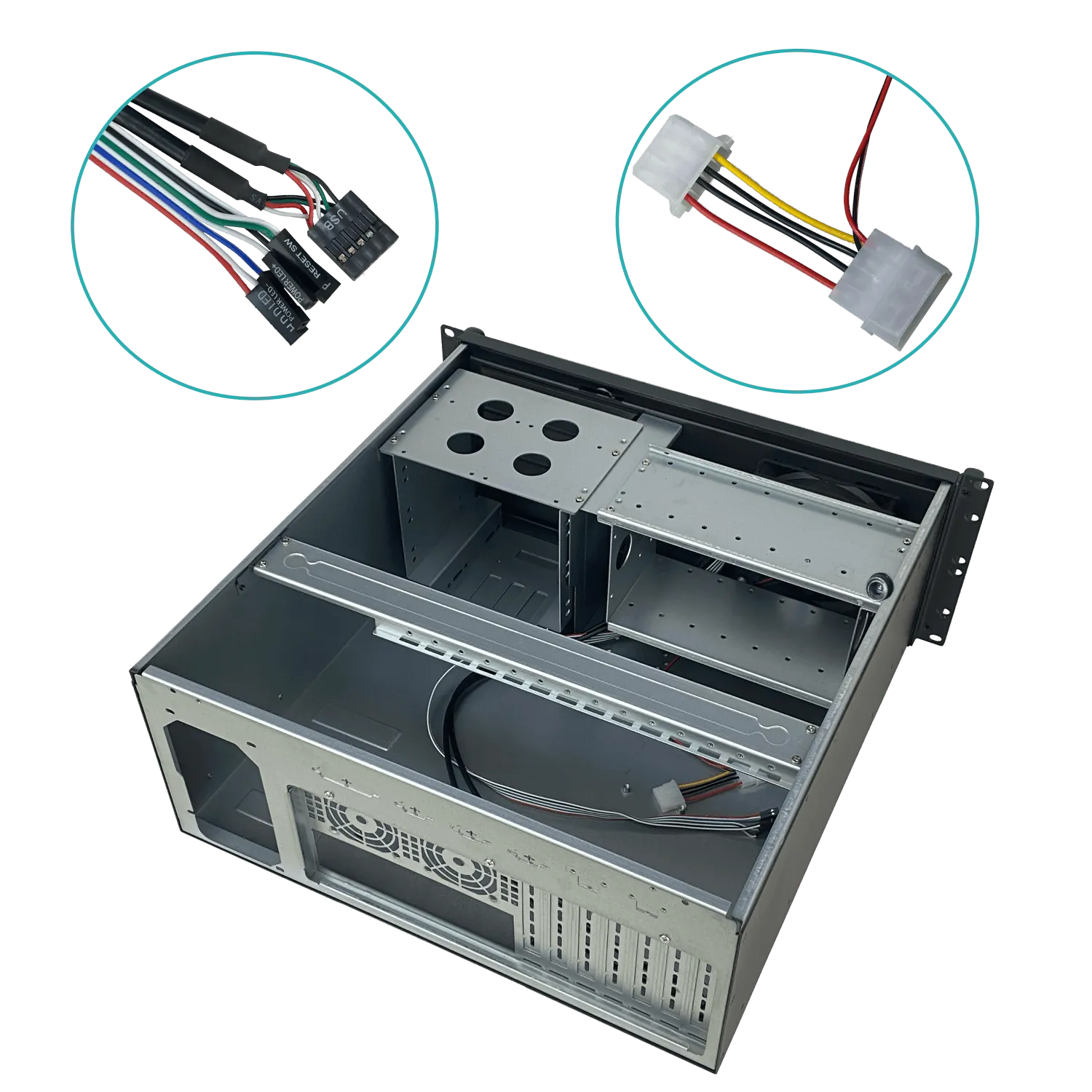 LINKMADE 4U Case Rack Micro-ATX 4-PCI-Low-Profile req/Fuente-ATX 1
