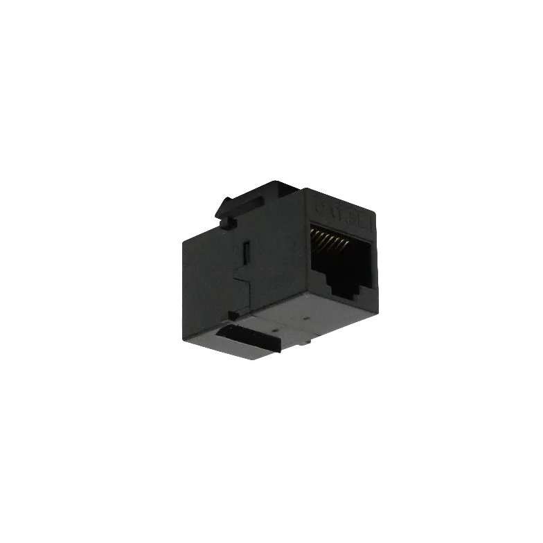 Negro Cat5e UTP Copla RJ45-RJ45 Keystone Feedthrough 1