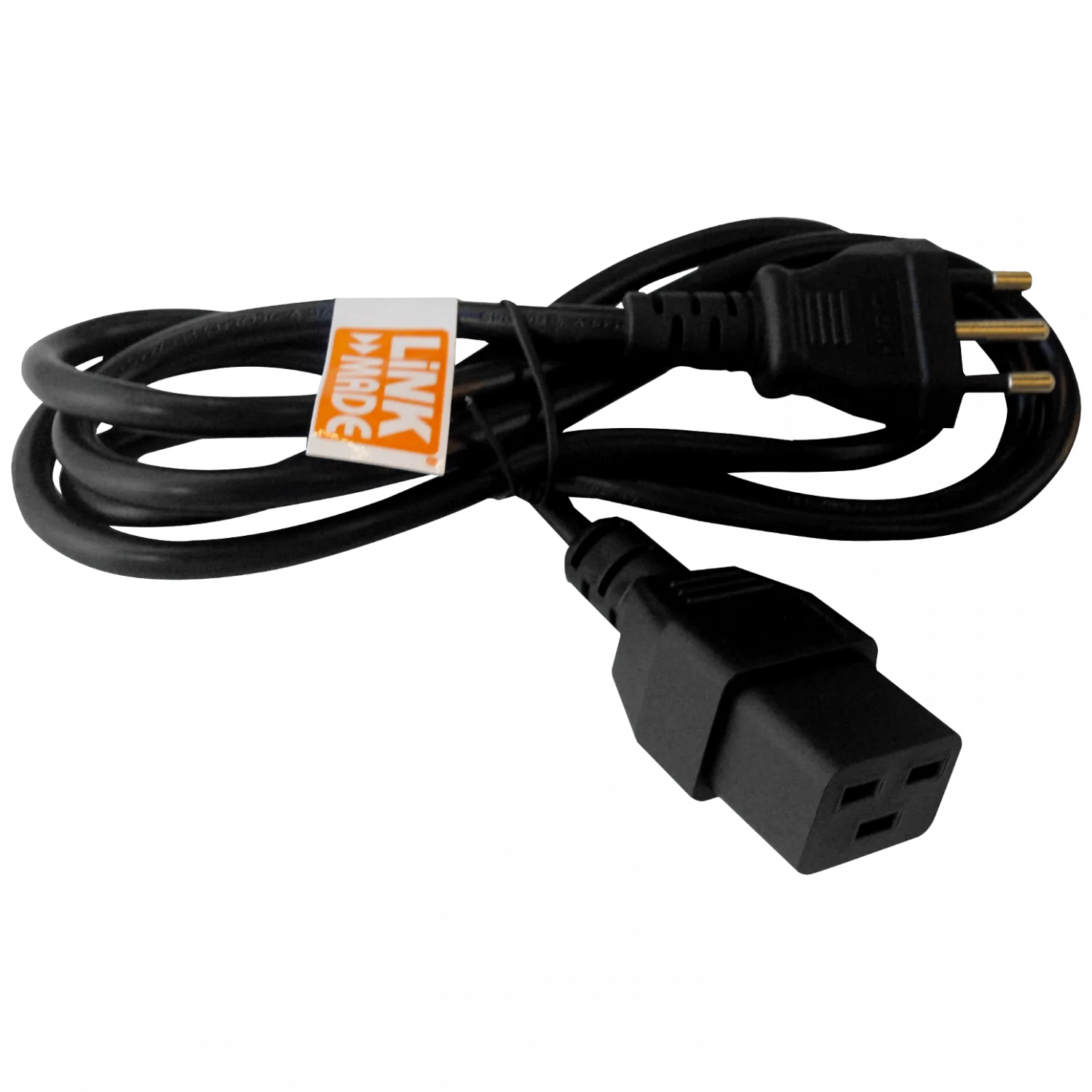 Cable de Poder 140cm LINKMADE C19 Hembra a Chile-It Macho Negro 10A 3x1.0mm2 1