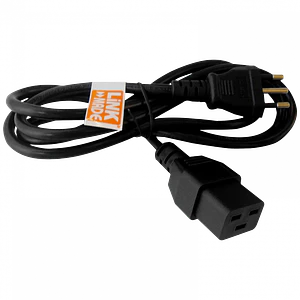 Cable de Poder 140cm LINKMADE C19 Hembra a Chile-It Macho Negro 10A 3x1.0mm2