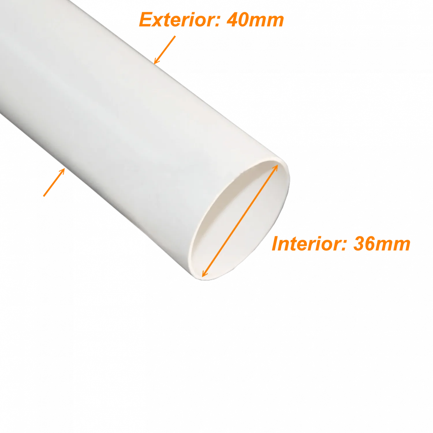 Tubo conduit LinkChip PVC40W-3 blanco 40mm x 1.65mm largo 3m 1