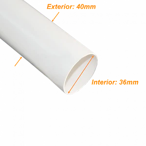 Tubo conduit LinkChip PVC40W-3 blanco 40mm x 1.65mm largo 3m
