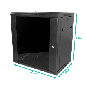Gabinete Pared LINKMADE RK12-4L 12U Fondo 45cm Negro Incluye M6-4KIT y 2U