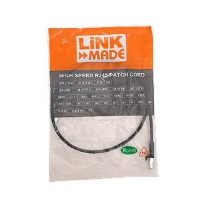 Cable Patch LINKMADE Cat6 S/FTP 1mt Negro LSZH Inyectado Multifilar