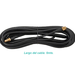 Cable Coaxial 5m, RPSMA-Hembra a RPSMA-Macho, RG58, Negro