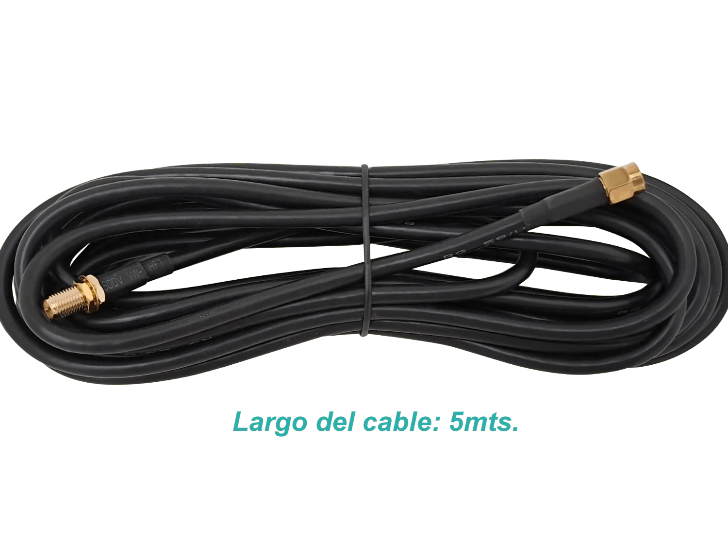 Cable Coaxial 5m, RPSMA-Hembra a RPSMA-Macho, RG58, Negro 1