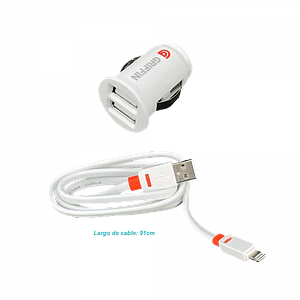 Cargador 2-USB-Hembra-AH 5V 2,1A Auto/12V-24V/Macho-Encendedor Vehicul