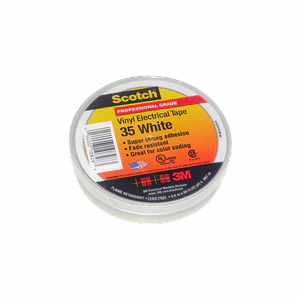 3M Cinta Blanca 19mm x 20mt 0,178mm 3/4pulg Vinilo Retarda-Fuego