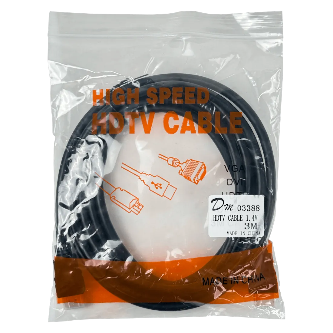 Cable HDMI v1.4 3.0m Macho-Macho, Negro, Full HD 1080p 1